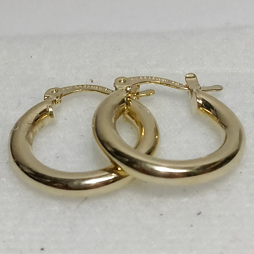 ARETES TEJIDO ARRACADAS LISAS 14K 1.6 GR (NUEVO)