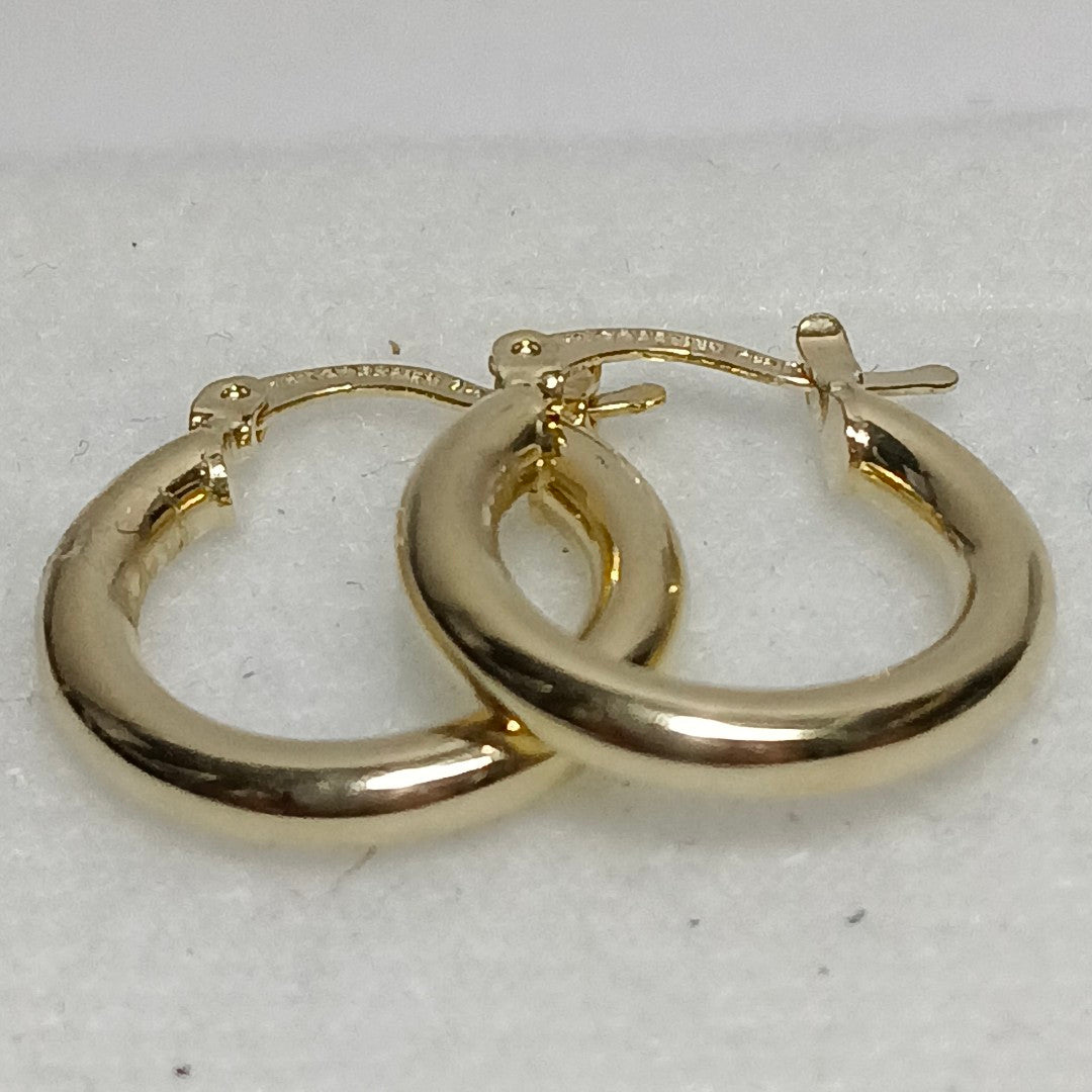 ARETES TEJIDO ARRACADAS LISAS 14K 1.6 GR (NUEVO)