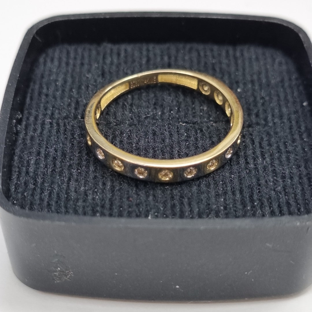 ANILLO ANILLITO C CIRCONIAS COMBINADO 14K 7 TALLA 2.1 GR (NUEVO)
