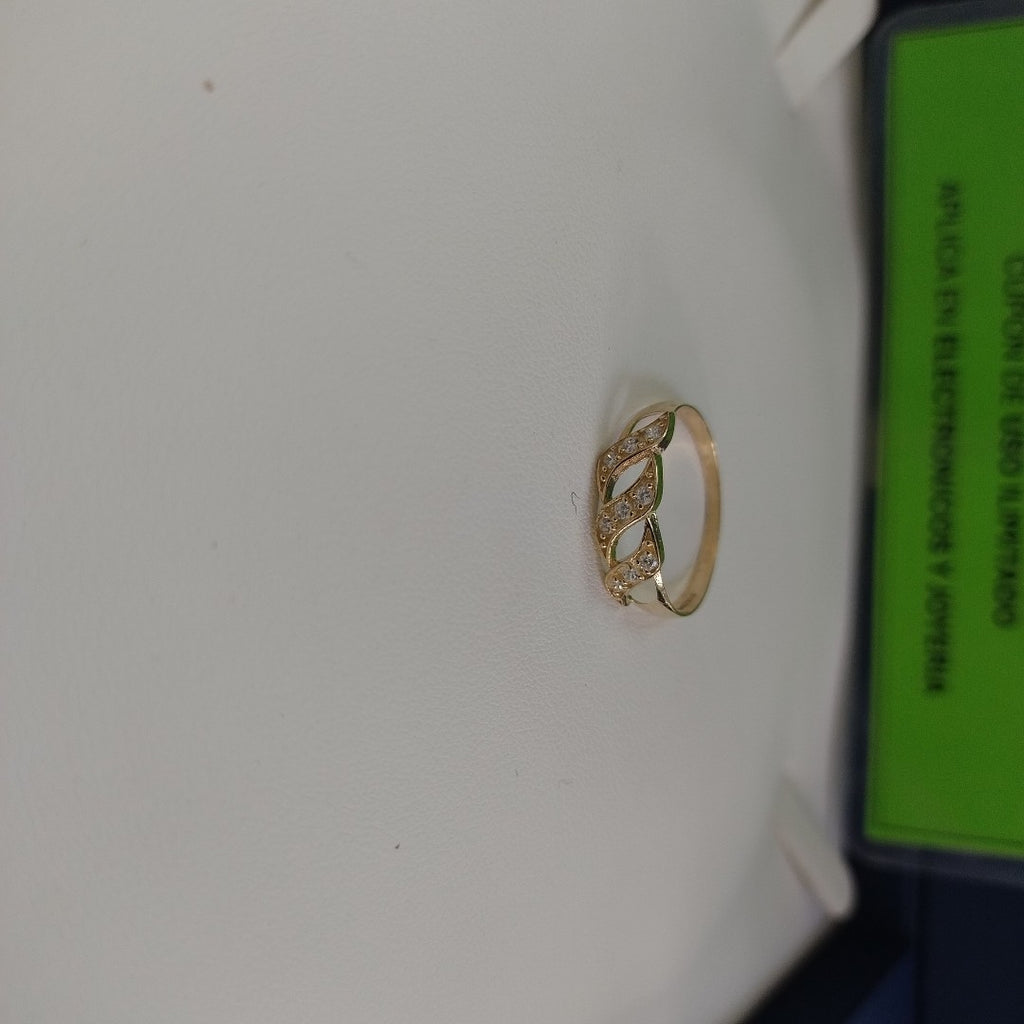 ANILLOS FIG FLOR C CIRCONIAS 14K TALLA 9 1.4 GR (NUEVO)