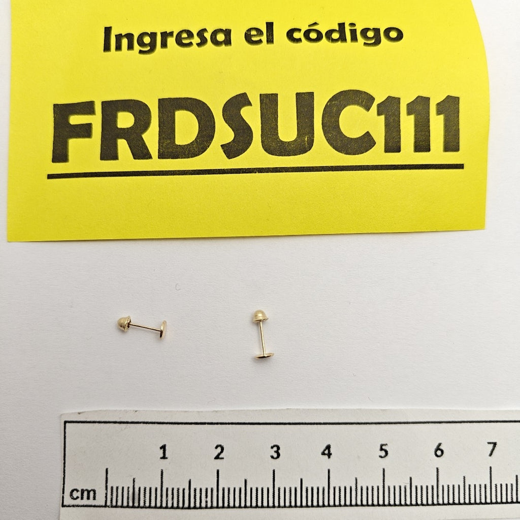 BROQUELES BROQUEL FIG TAPON REDONDO 14K 0.1408 GR (NUEVO)