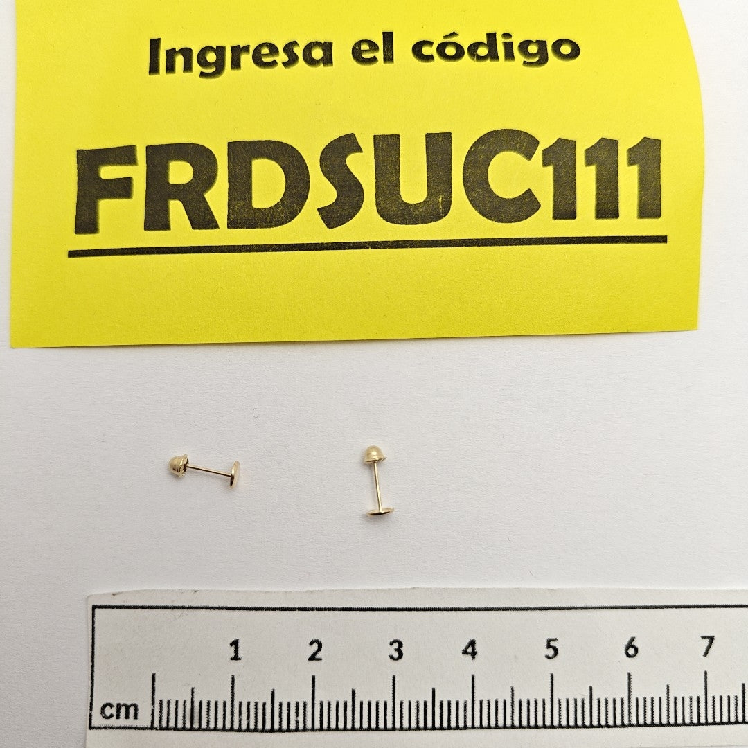 BROQUELES BROQUEL FIG TAPON REDONDO 14K 0.1408 GR (NUEVO)