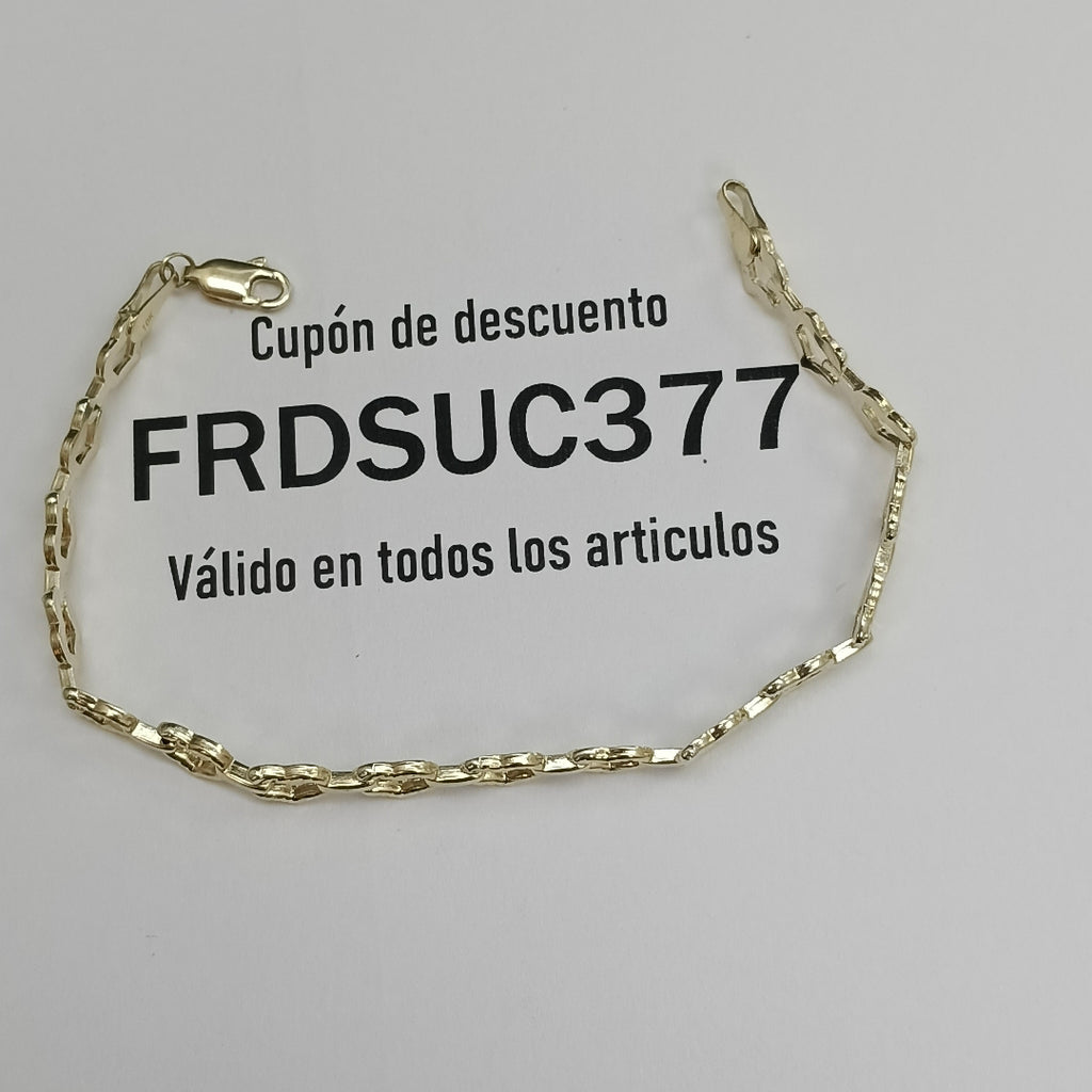 PULSERA ESPECIAL CON CORAZONES 14K 18 CM 4.2 GR (NUEVO)