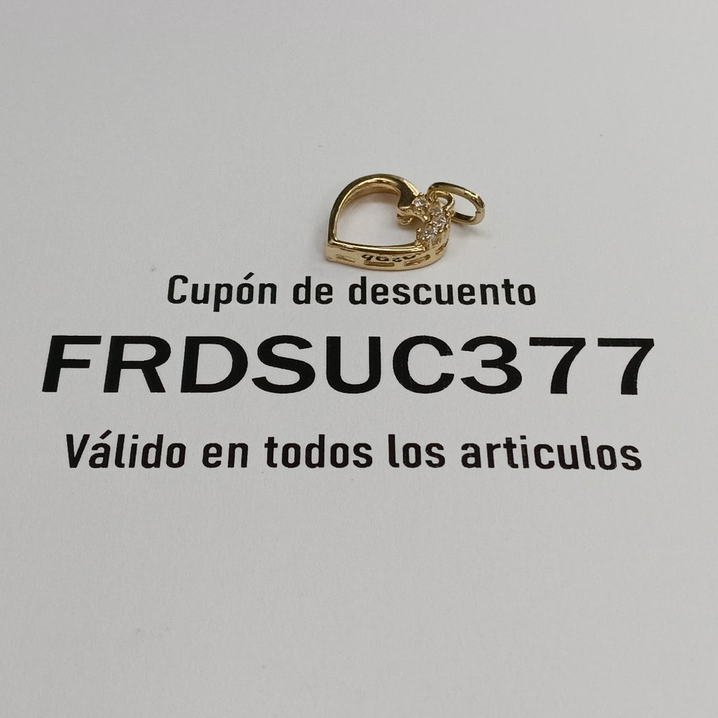 DIJE CORAZON CON CIRCONIAS 14K 1.4 GR (NUEVO)