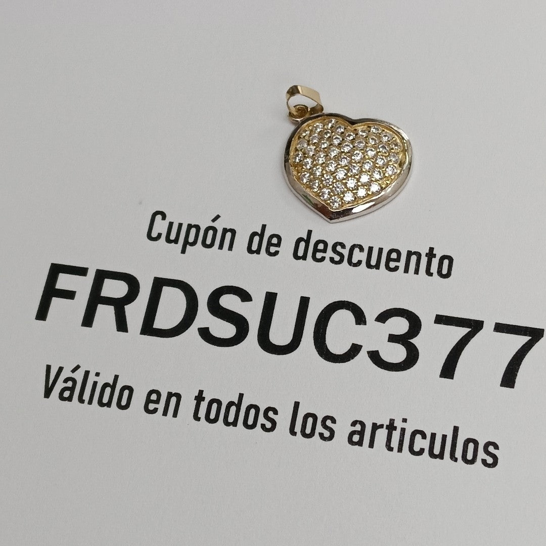 DIJE CORAZON CON CIRCONIAS 14K 1.8 GR (NUEVO)