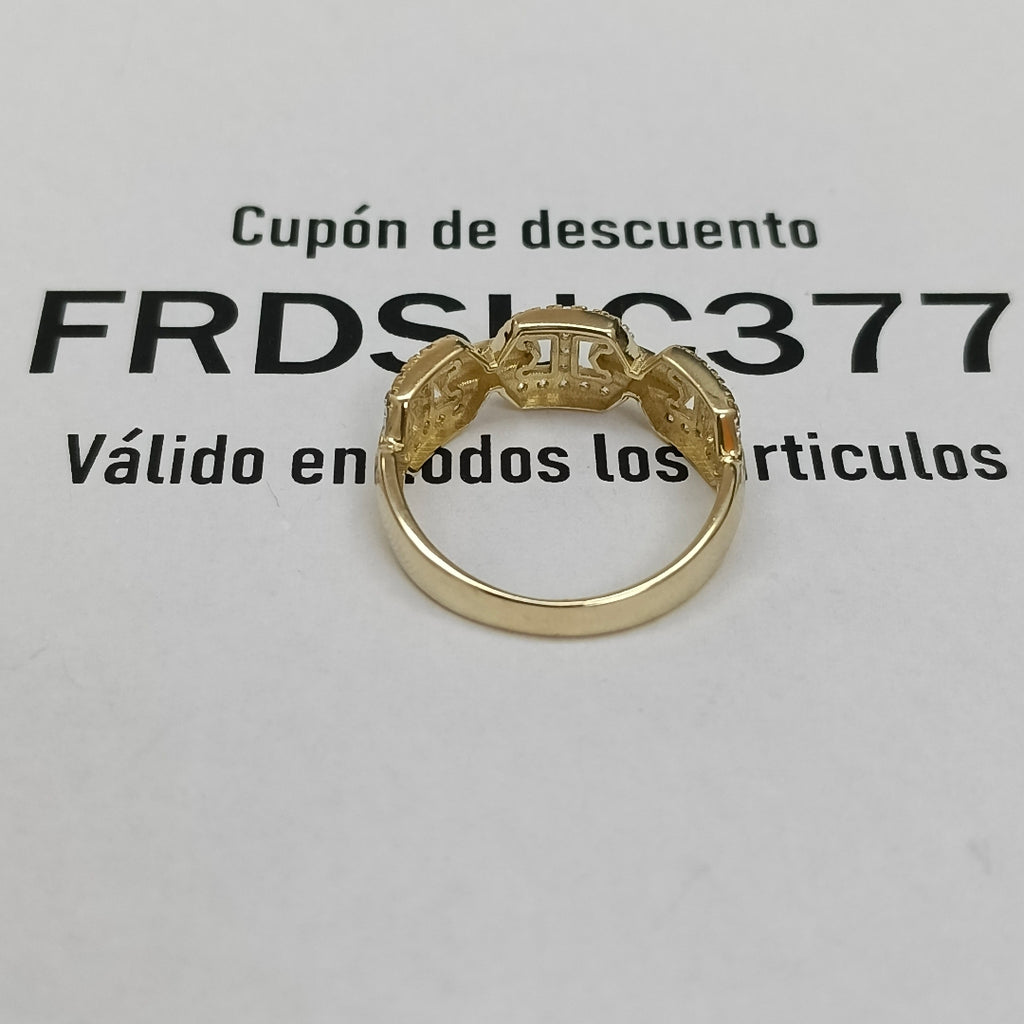 ANILLO ANILLITO C CIRCONIAS 14K 7 TALLA 2.9 GR (NUEVO)