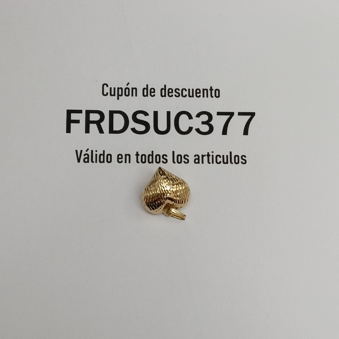 DIJE TEJIDO CORAZON LABRADO 14K 0.9 GR (NUEVO)