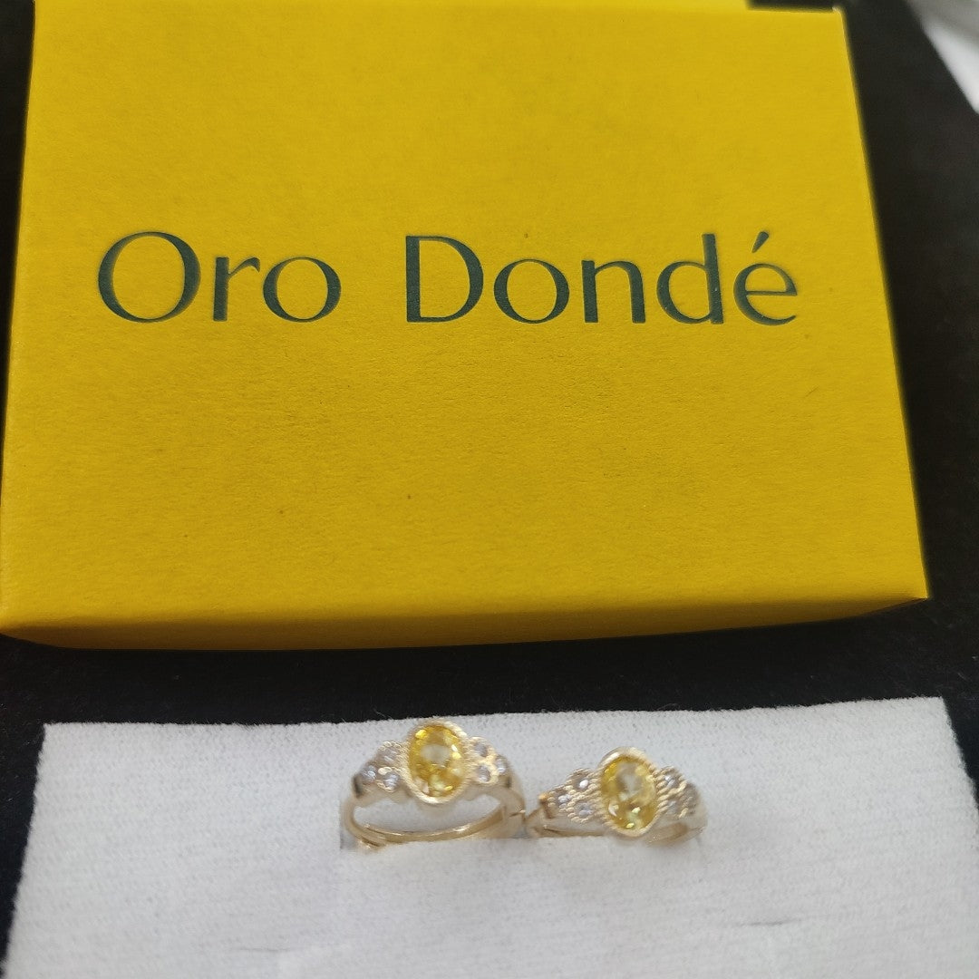 ARETES ARRACADAS CON CIRCONIAS Y PDRAS COL 14K 3.2 GR (NUEVO)