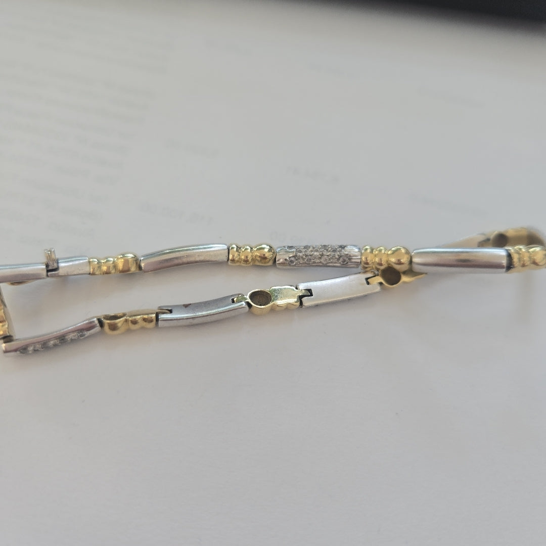 PULSERA ORO COMBINADO 14 K 14.2 GRMS (SEMINUEVO)