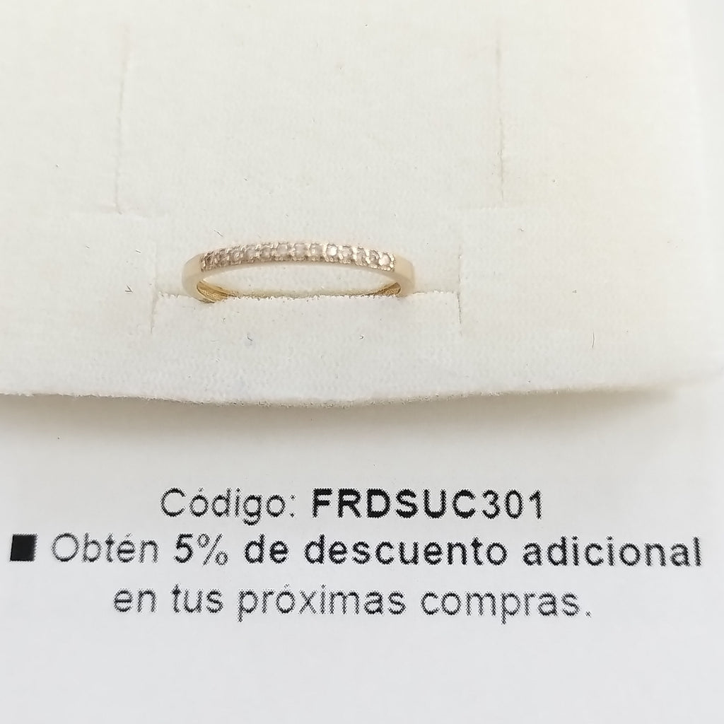 ANILLO ARGOLLA C CIRCONIAS 14K 9 TALLA 1.4 GR (NUEVO)
