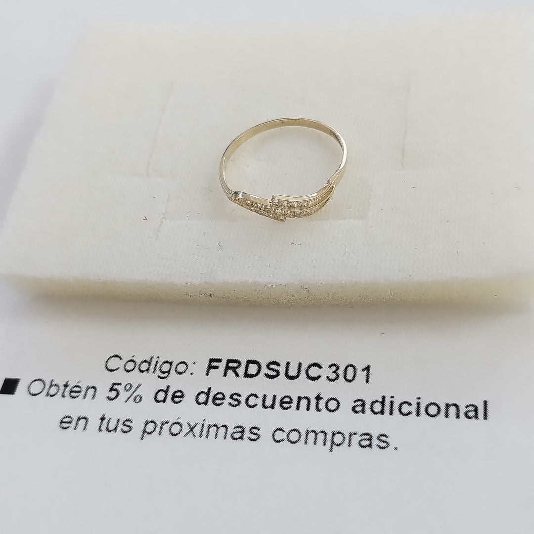 ANILLOS CON CIRCONIAS 14K TALLA 7 0.8 GR (NUEVO)