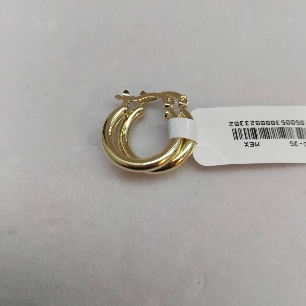 ARETES TEJIDO ARRACADAS LISAS 14K 1.6 GR (NUEVO)