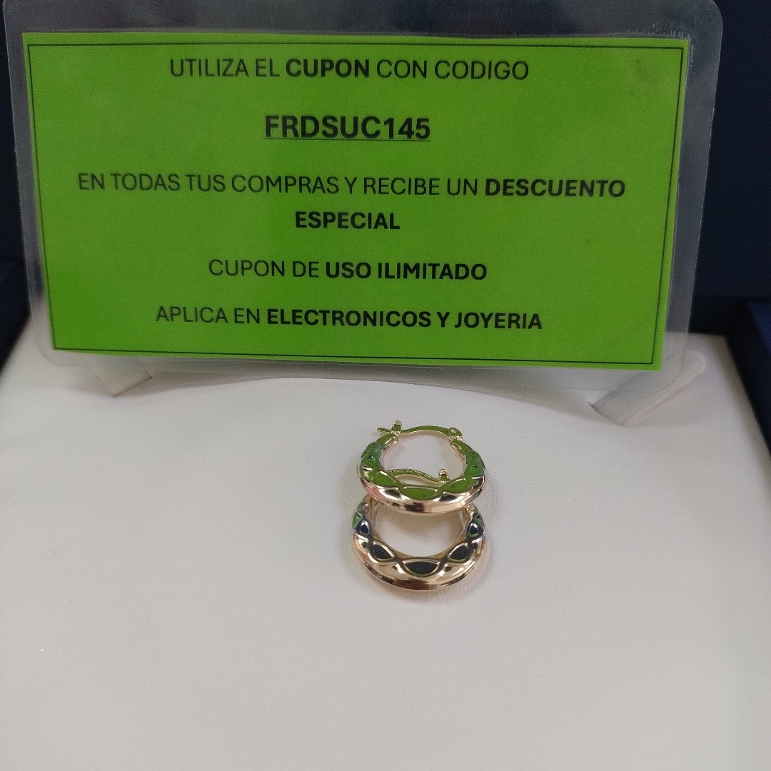 ARETES ARRACADAS COMBINADAS CON INFINITO 14K 2.3 GR (NUEVO)