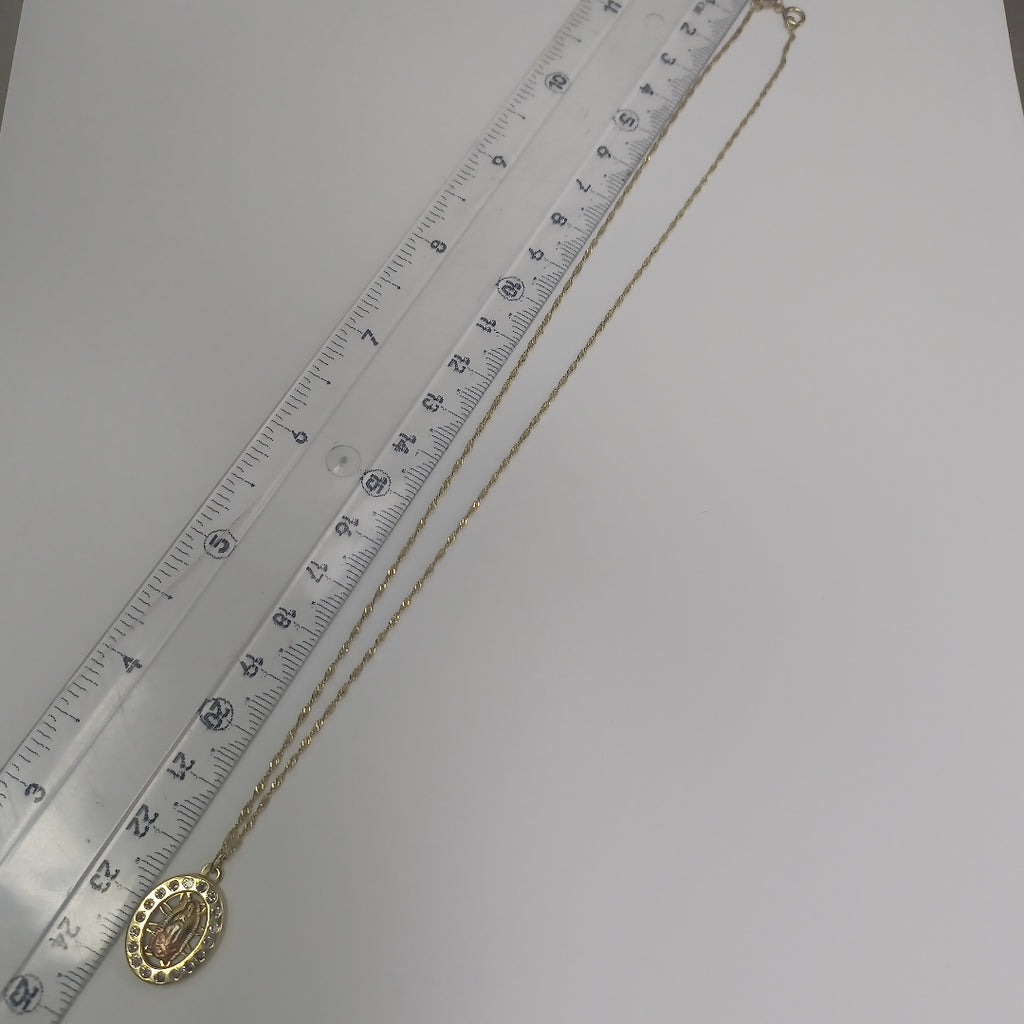 CADENA, MEDALLA RELIGIOSA ORO 10 K 2.1 GRMS (SEMINUEVO)