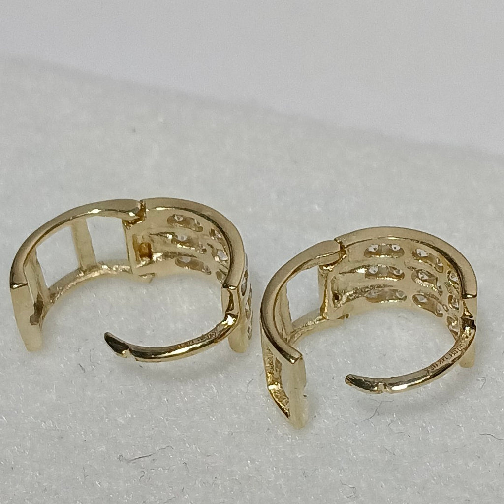 ARETES HUGGIES C CIRCONIA 14K 2.1 GR (NUEVO)