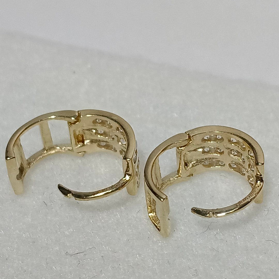 ARETES HUGGIES C CIRCONIA 14K 2.1 GR (NUEVO)