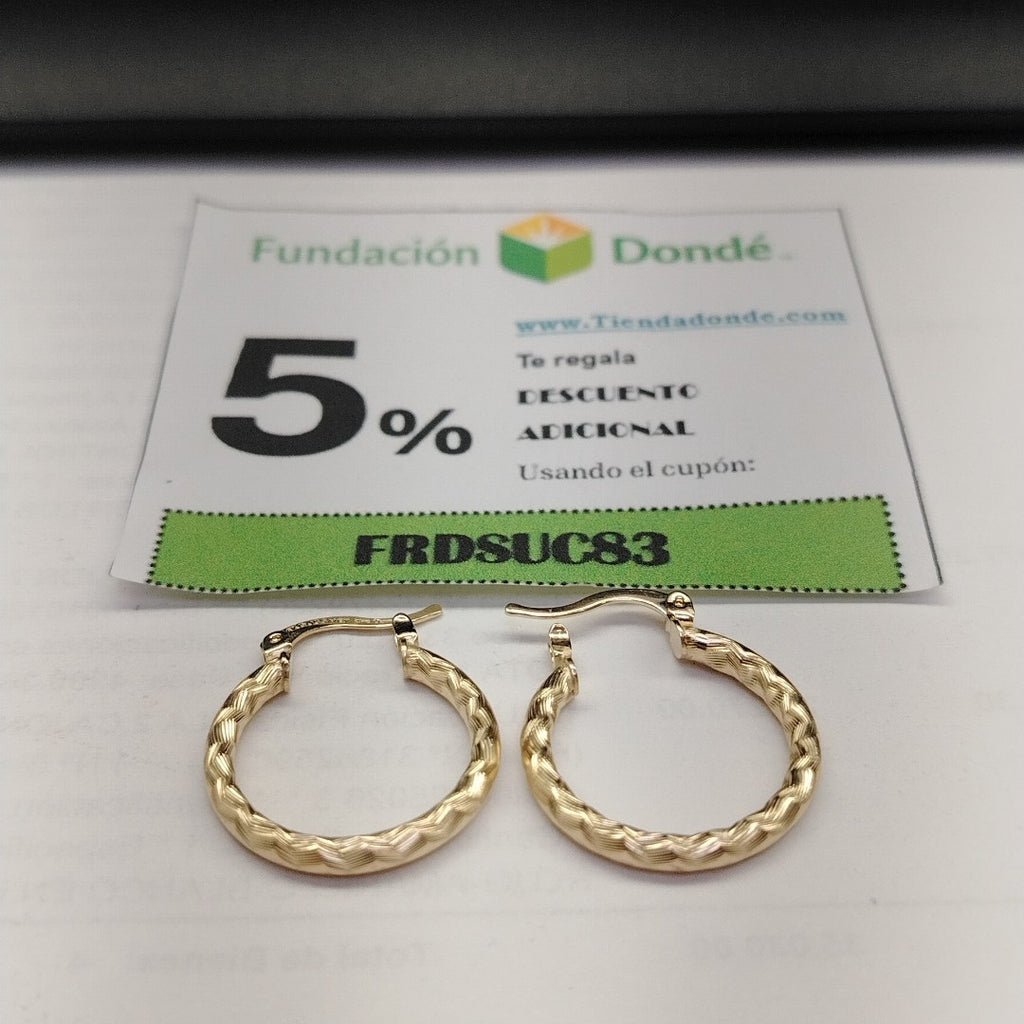 ARETES ARRACADAS LABRADAS 14K 2.1 GR (NUEVO)