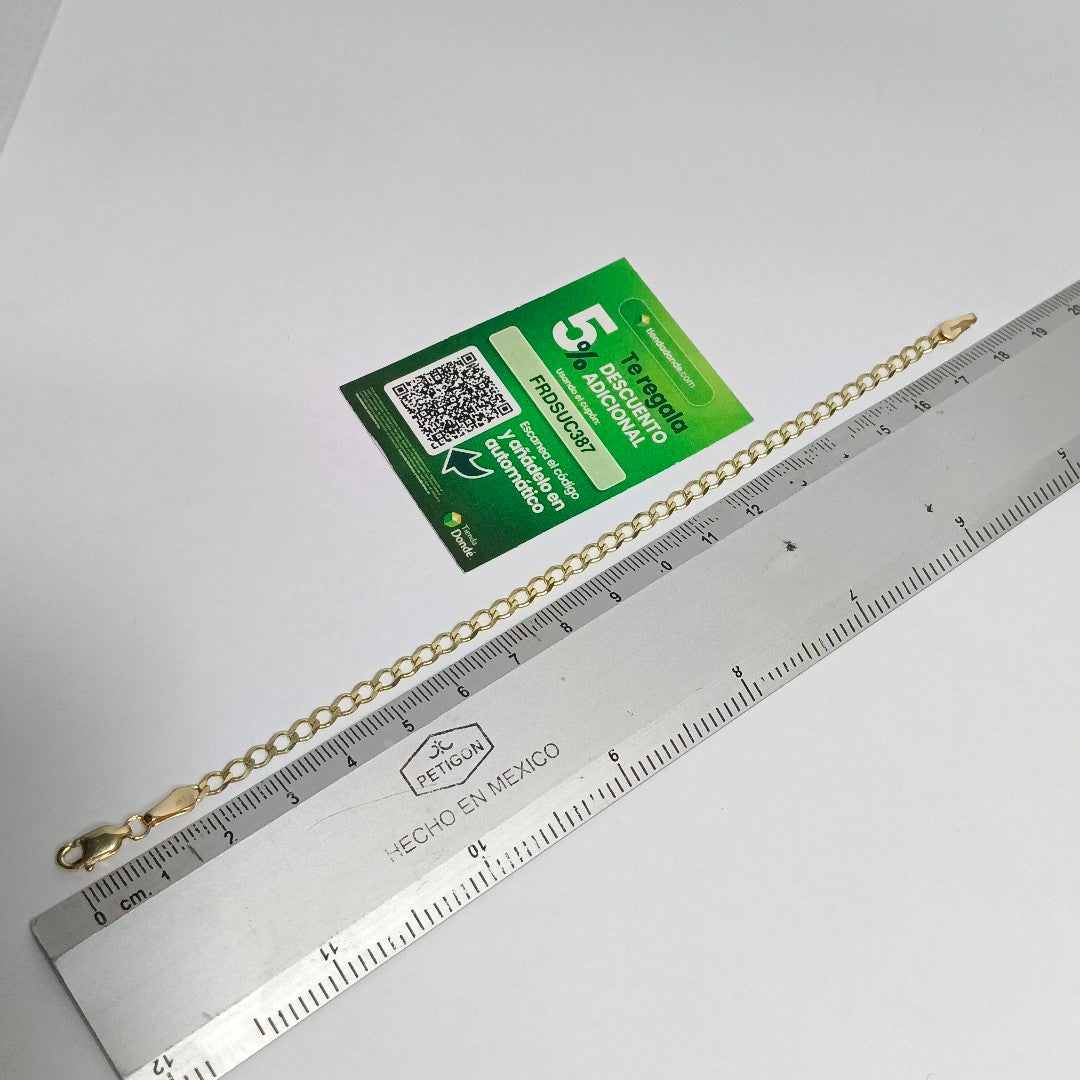 PULSERA TEJIDO BARBADA 14K 18 CM 3.5 GR (NUEVO)