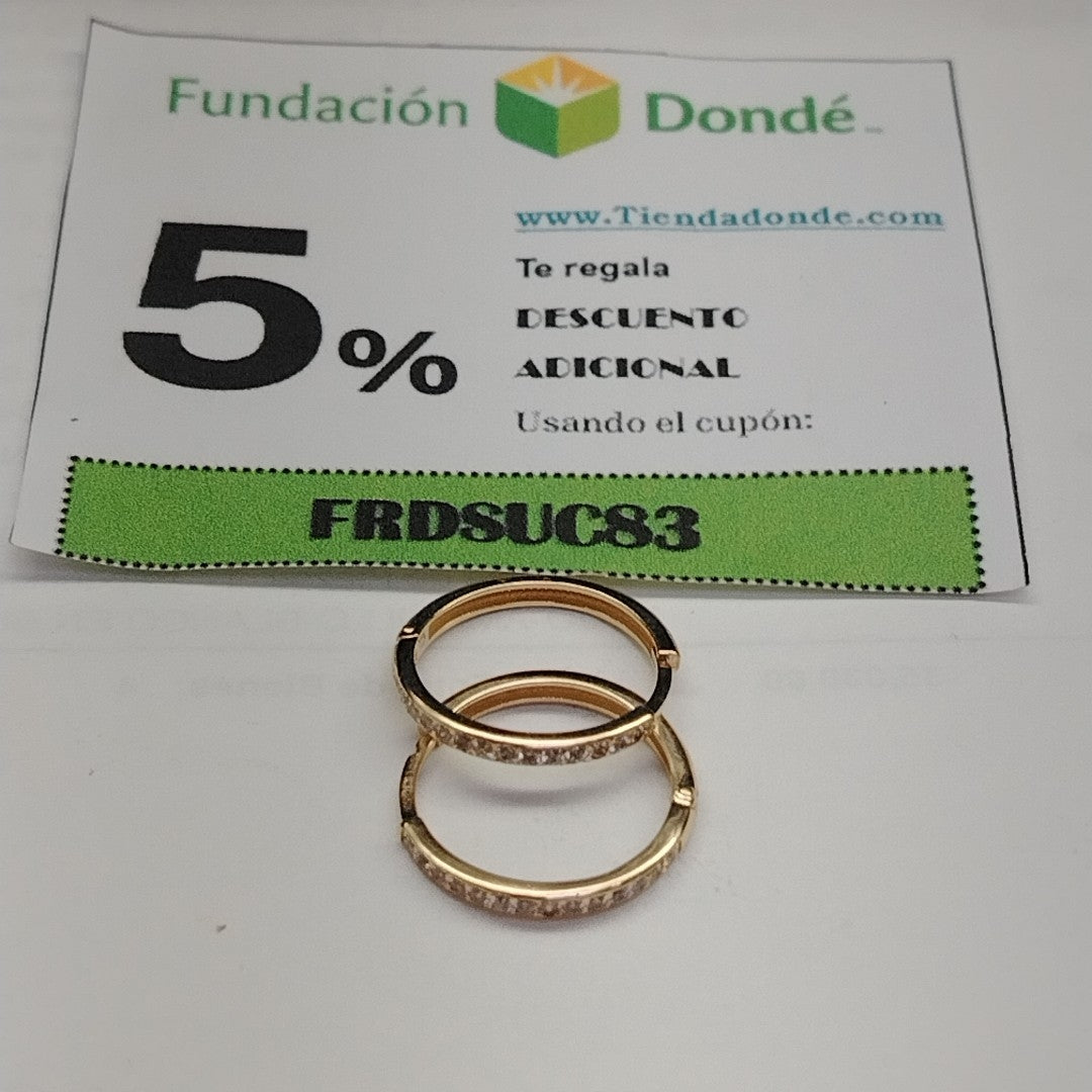 ARETES ARRACADAS C CIRCONIAS 14K 2 GR (NUEVO)