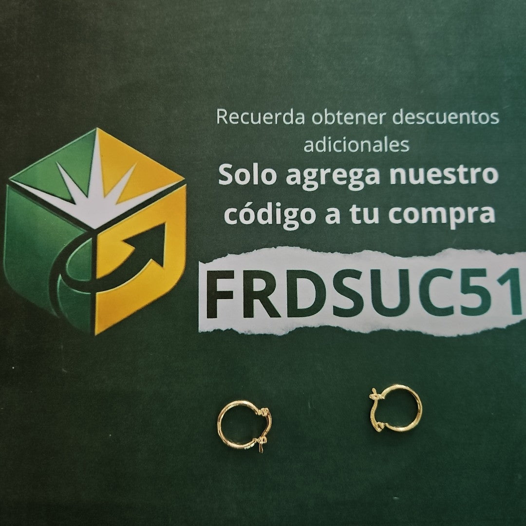 ARETES ARRACADAS ESTRIADAS 14K 1.4 GR (NUEVO)