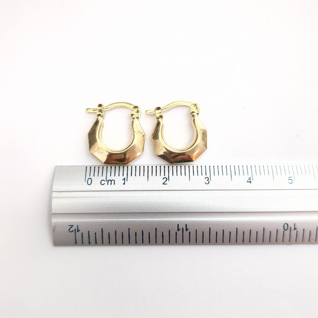 ARETES TEJIDO ARRACADA FACETADA 14K 1.3 GR (NUEVO)