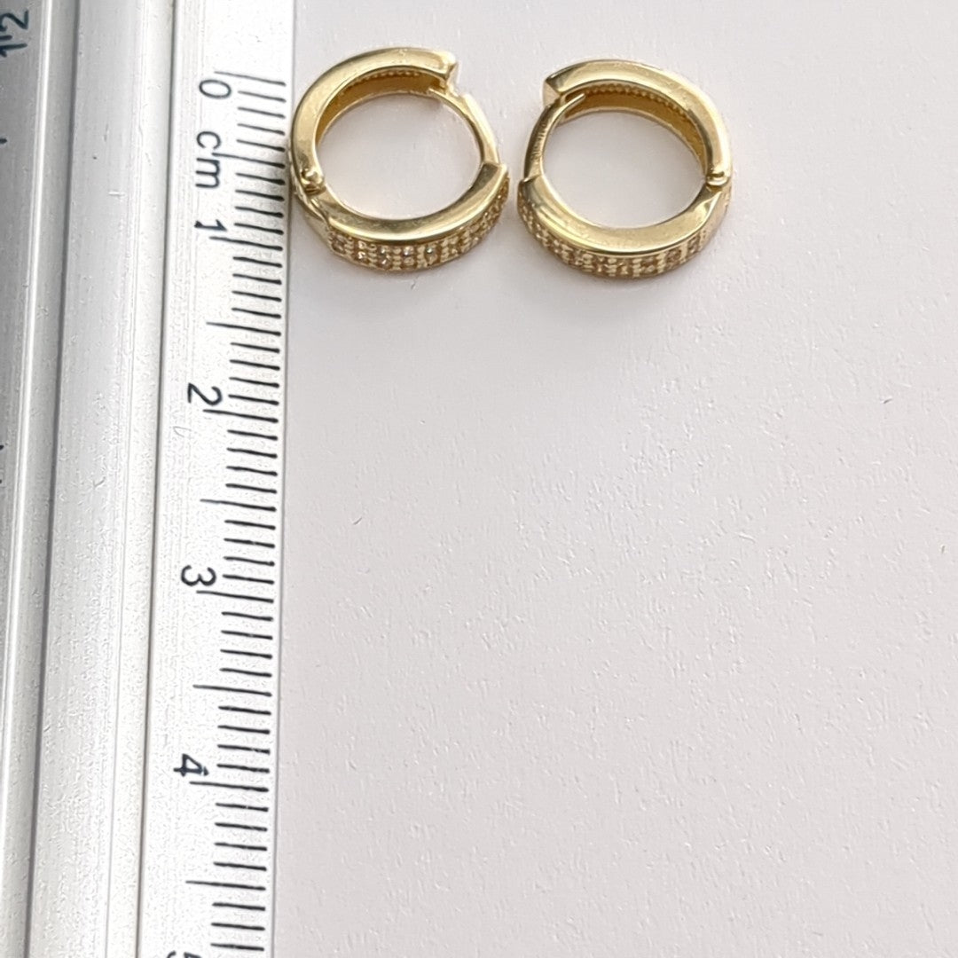 ARETES HUGGIES C CIRCONIA 14K 2.1 GR (NUEVO)