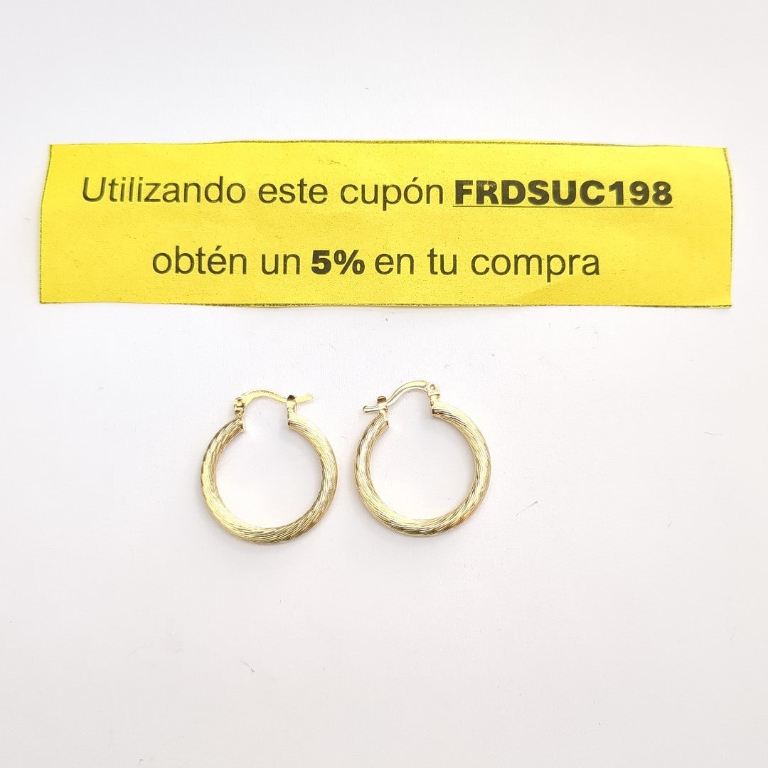 ARETES TEJIDO ARRACADAS ASTRIADAS 14K 2.8 GR (NUEVO)