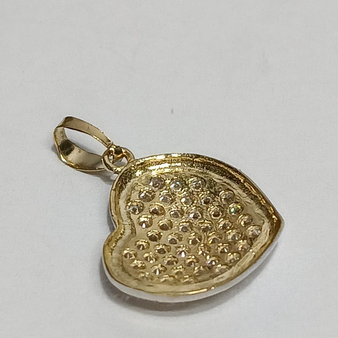 DIJE CORAZON CON CIRCONIAS 14K 1.8 GR (NUEVO)