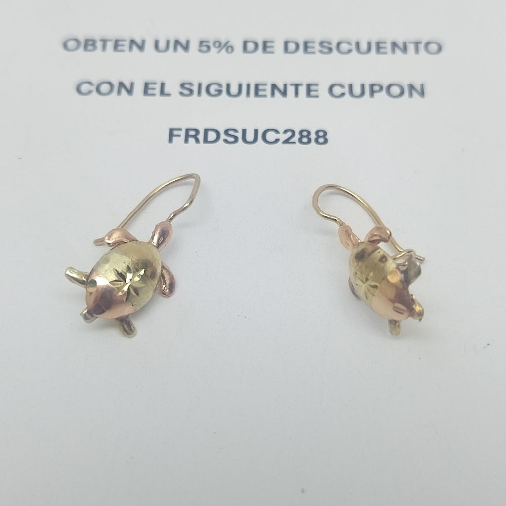 ARETES PAR ORO, ORO COMBINADO 10 K 1.6 GRMS (SEMINUEVO)