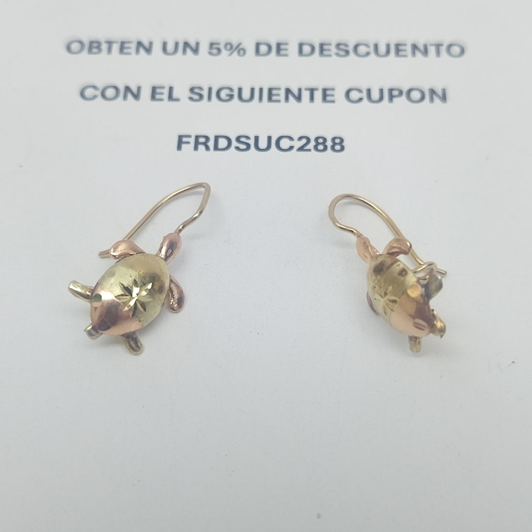 ARETES PAR ORO, ORO COMBINADO 10 K 1.6 GRMS (SEMINUEVO)
