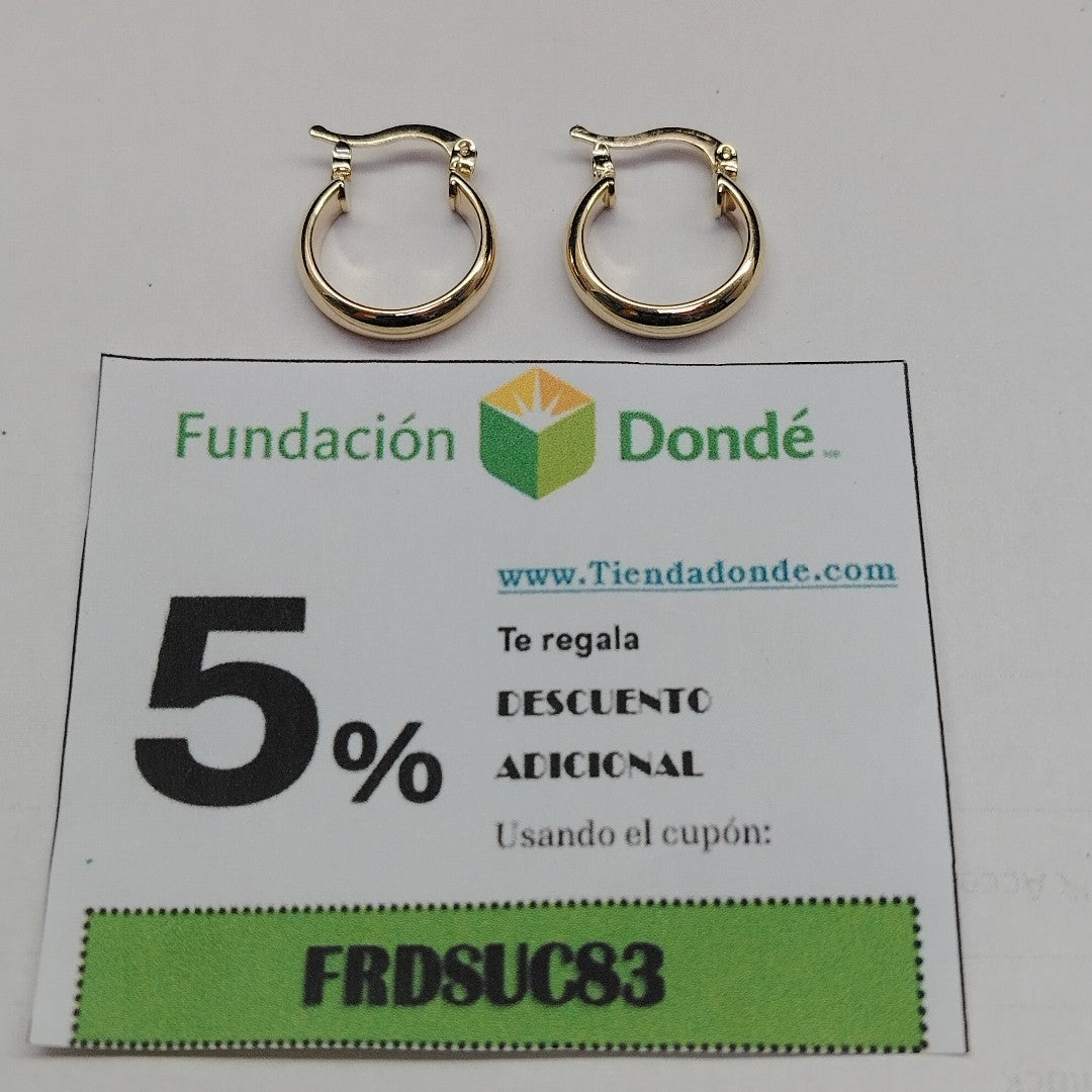 ARETES ARRACADA LISA 14K 1.7 GR (NUEVO)