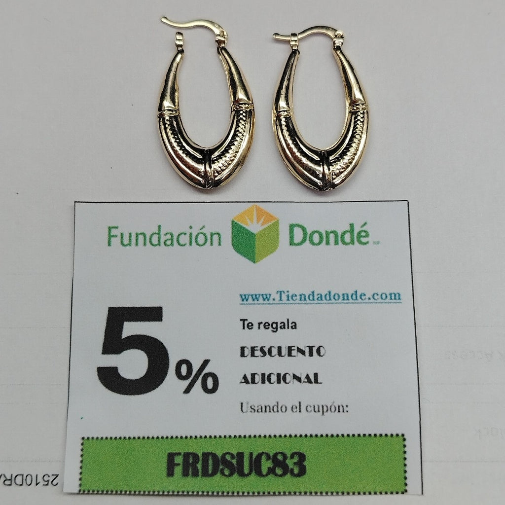 ARETES ARRACADAS ESTRIADAS 14K 2.6 GR (NUEVO)