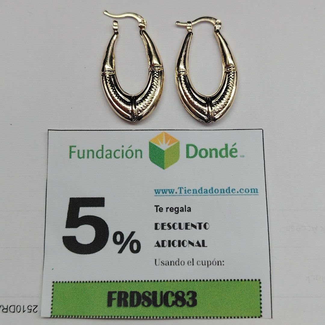 ARETES ARRACADAS ESTRIADAS 14K 2.6 GR (NUEVO)