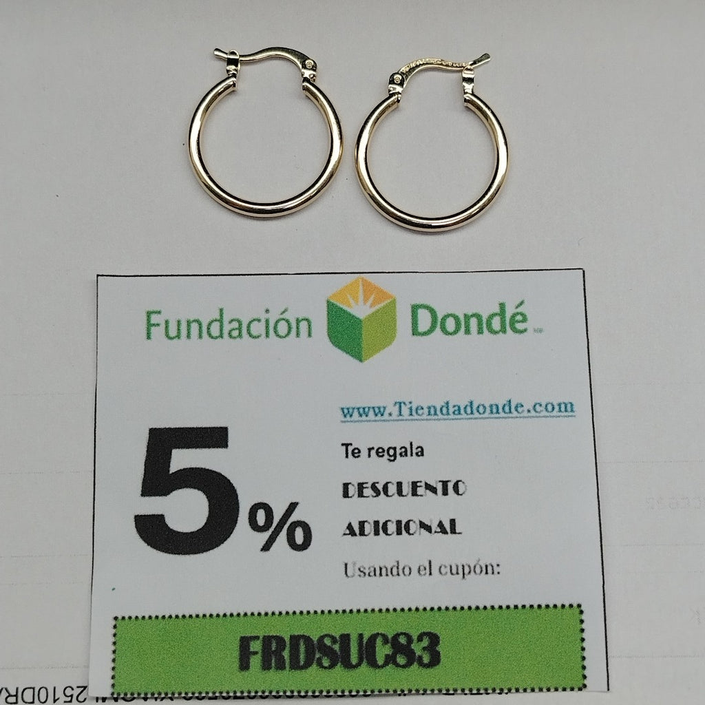 ARETES TEJIDO ARRACADAS LISAS 14K 1.2 GR (NUEVO)
