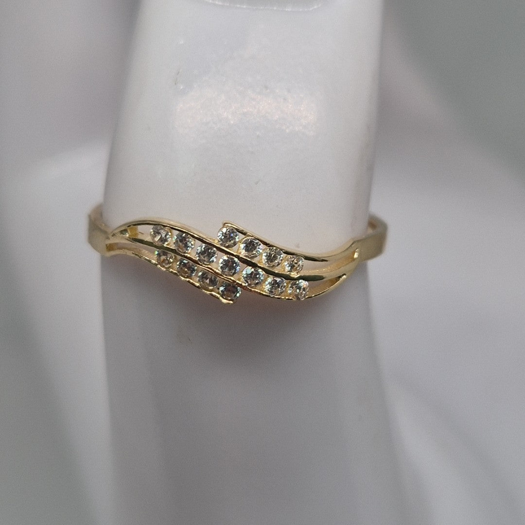 ANILLOS CON CIRCONIAS 14K TALLA 7 0.8 GR (NUEVO)