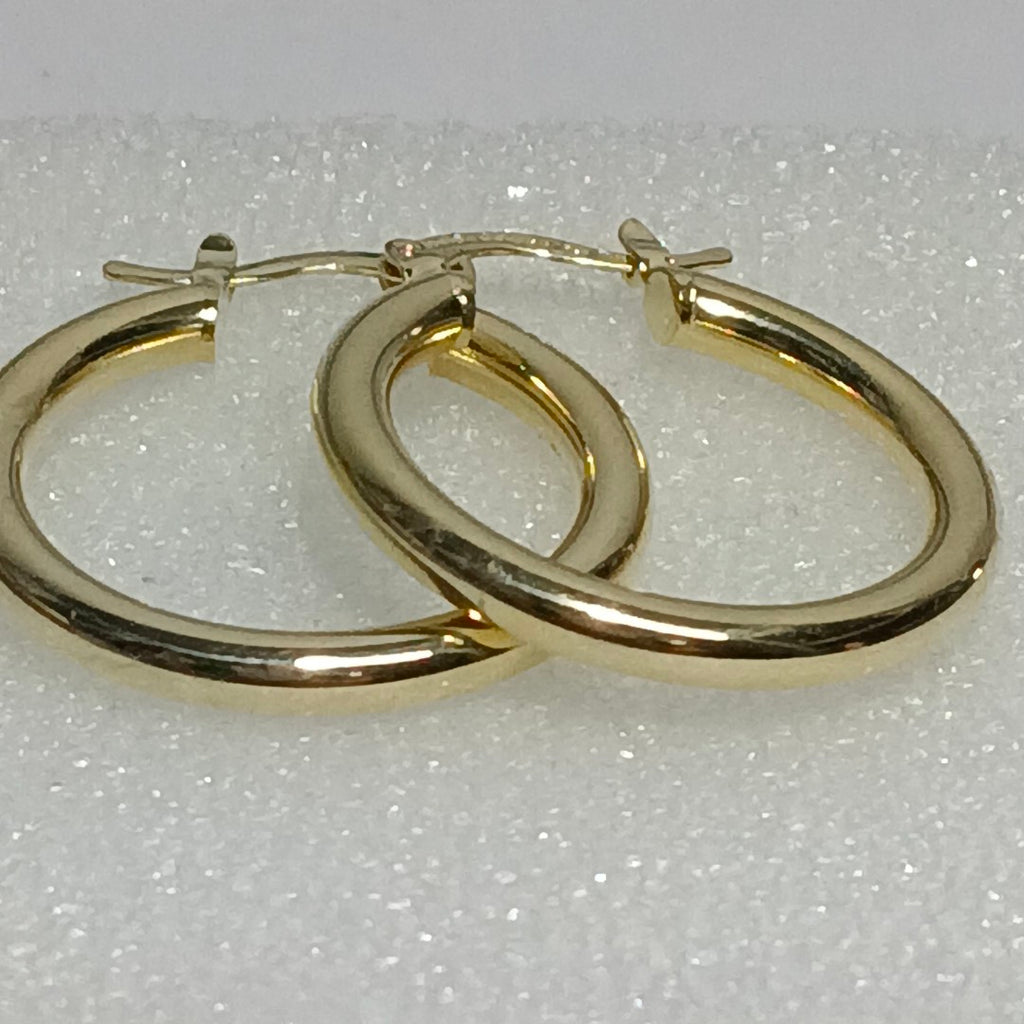 ARETES TEJIDO ARRACADAS LISAS HUECAS 14K 2.1 GR (NUEVO)