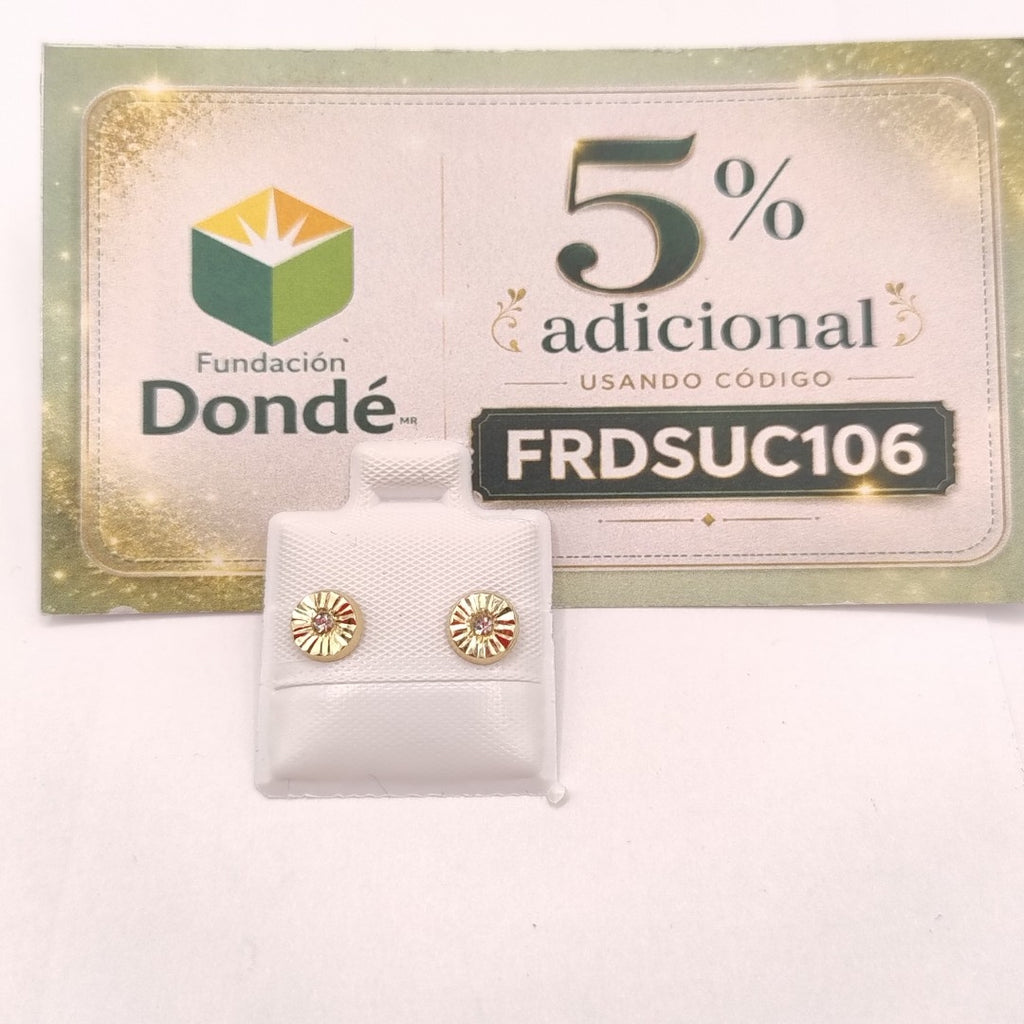 BROQUELES BROQUEL FIG BOTON C CIRCONIA 14K 0.2916 GR (NUEVO)