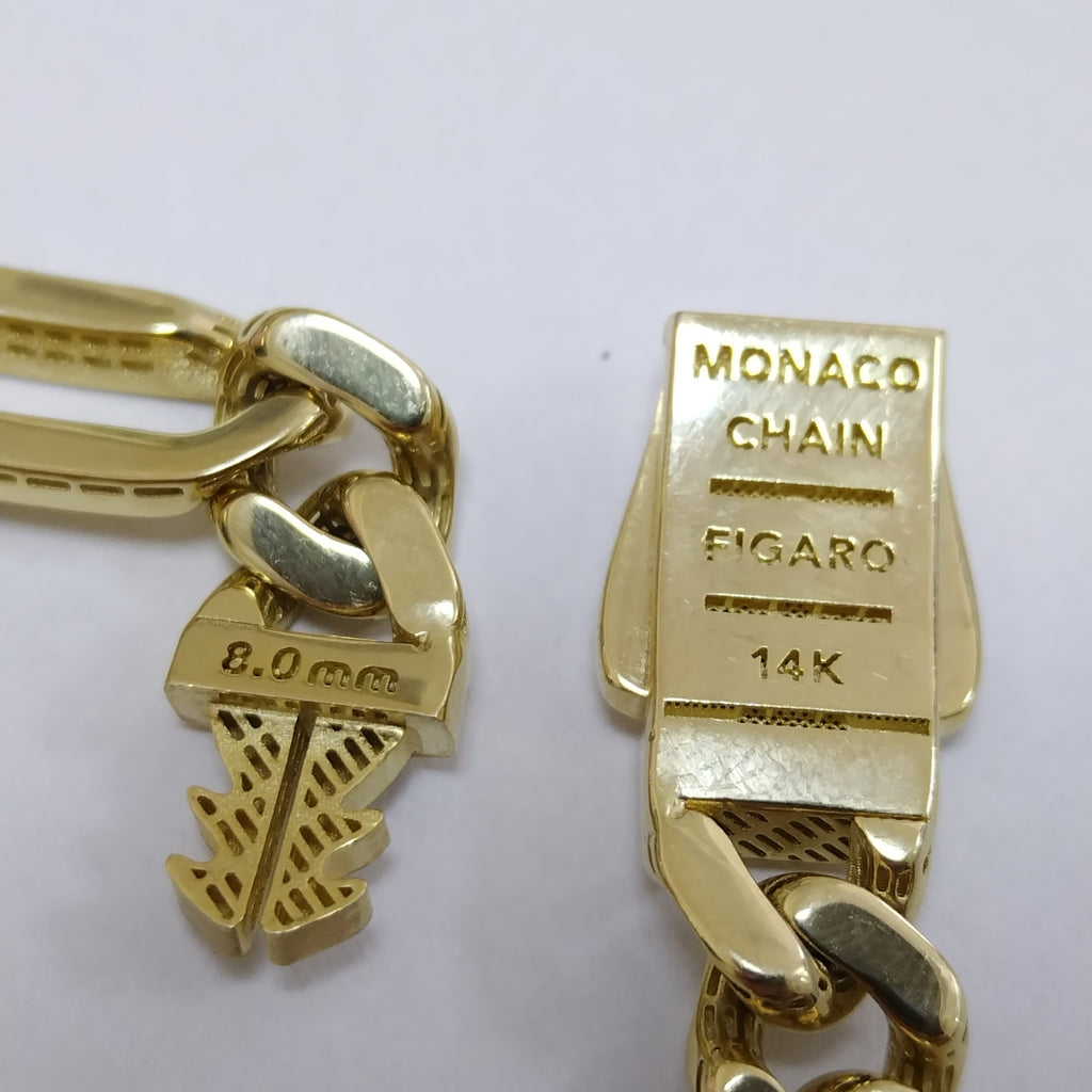 PULSERA MONACO ORO 14K 9 (NUEVO)