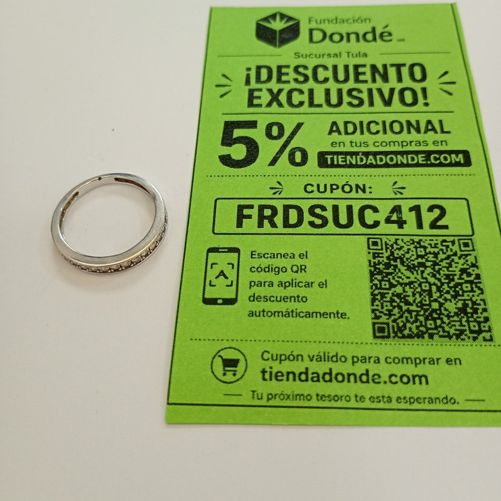 ANILLITO ORO BLANCO 14 K 1.8 GRMS (SEMINUEVO)