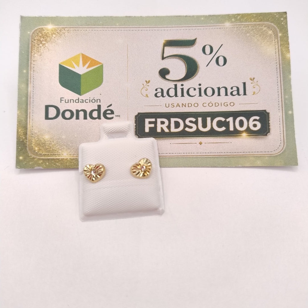 BROQUELES BROQUEL FIG CORAZON C CIRCONIA 14K 0.2603 GR (NUEVO)
