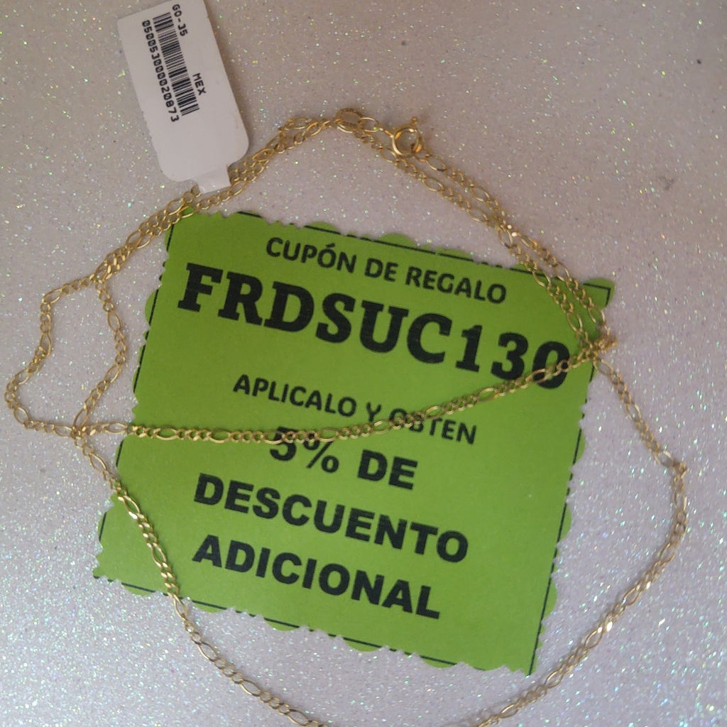 CADENA TEJIDO 3X1 14K 55 CM 2.3 GR (NUEVO)