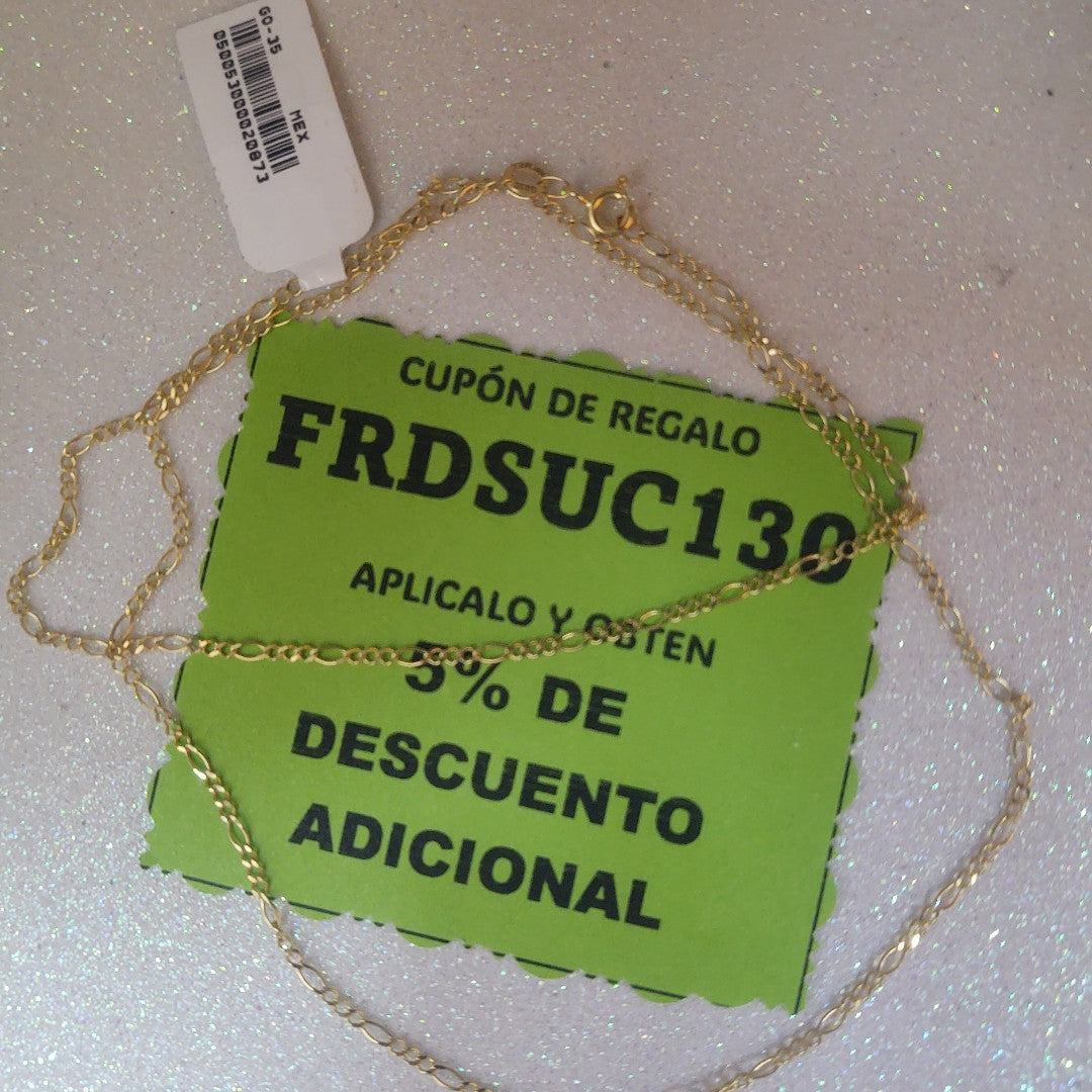 CADENA TEJIDO 3X1 14K 55 CM 2.3 GR (NUEVO)