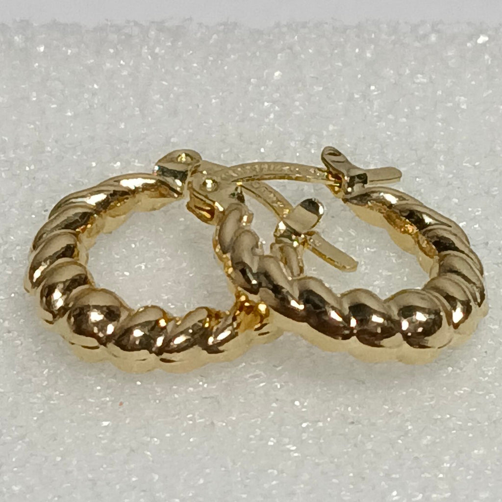 ARETES ARRACADAS TZL HUECAS 14K 1.5 GR (NUEVO)