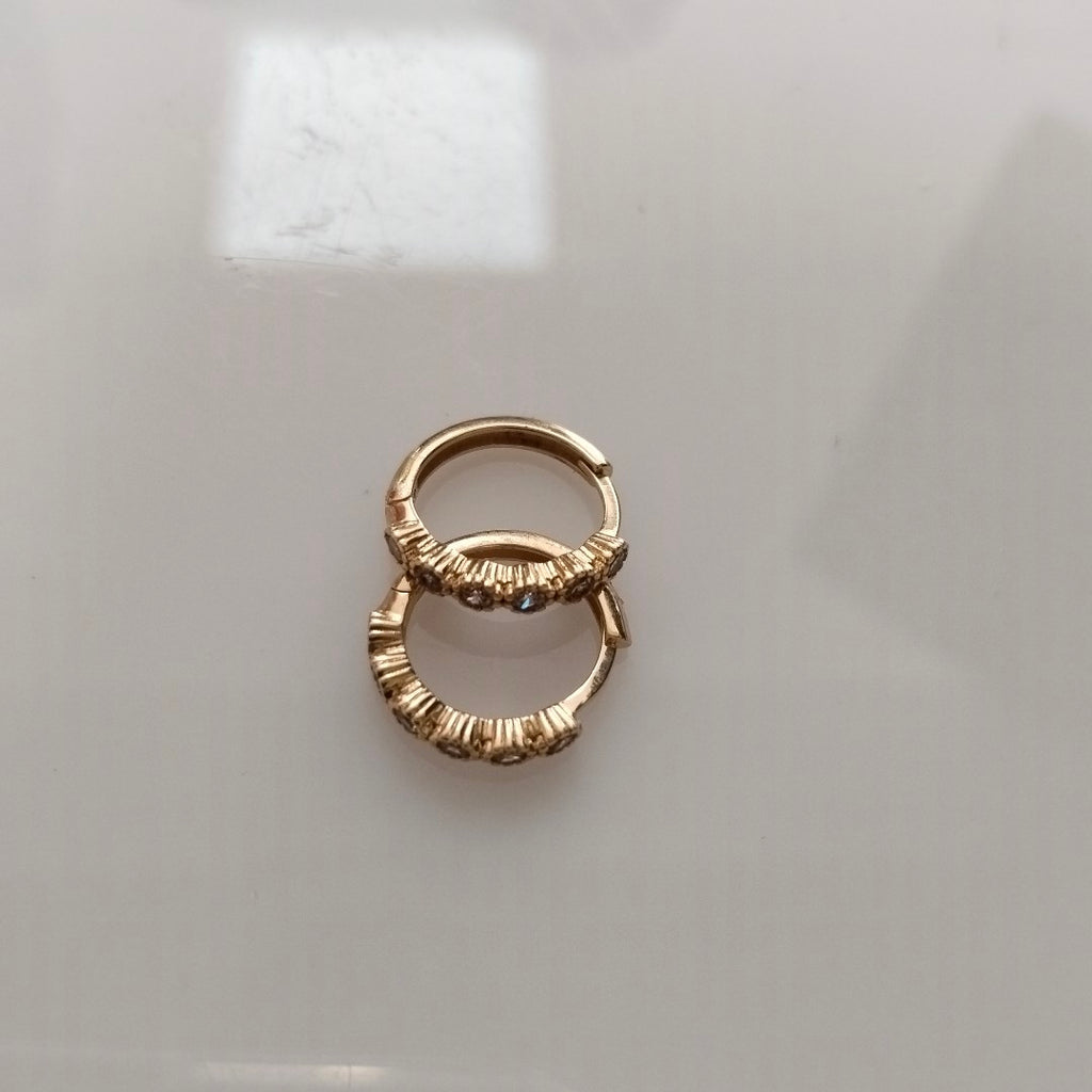 ARETES HUGGIES C CIRCONIAS 14K 2 GR (NUEVO)