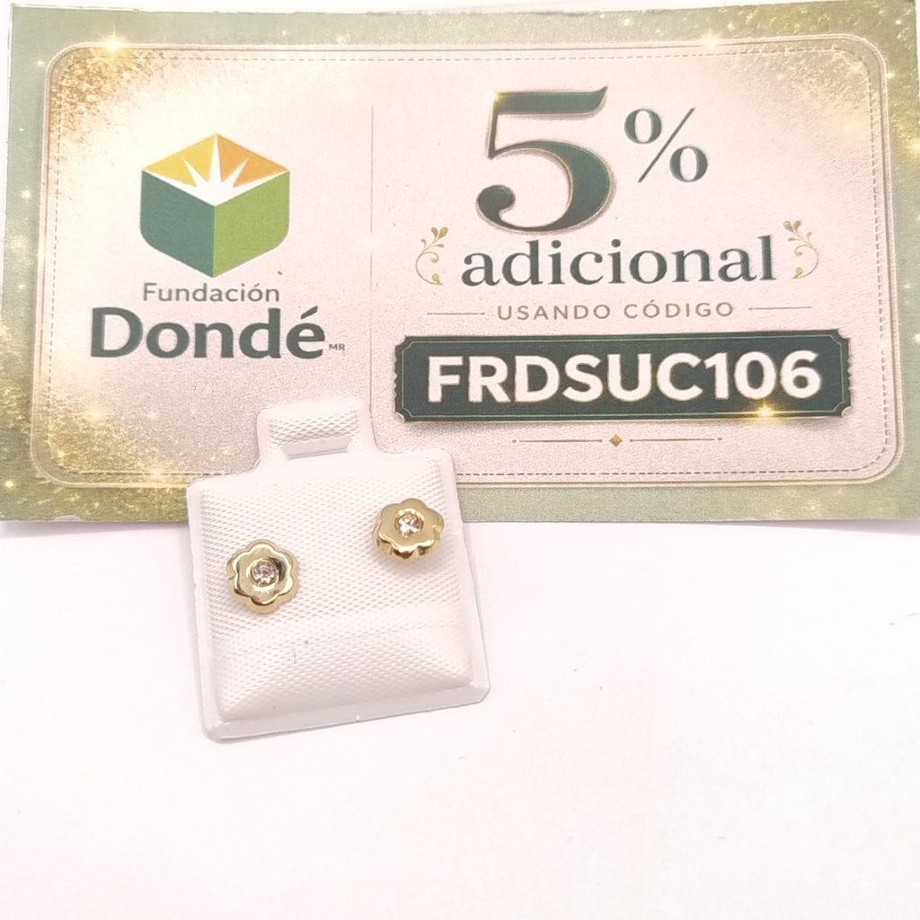 BROQUELES BROQUEL FIG FLOR C CIRCONIA 14K 0.2581 GR (NUEVO)