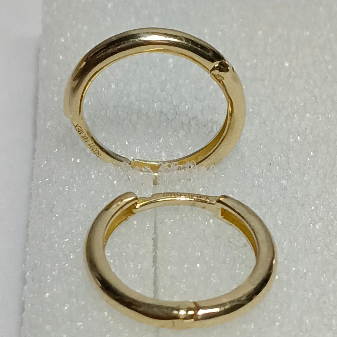 ARETES HUGGIES LISAS 14K 1.6 GR (NUEVO)