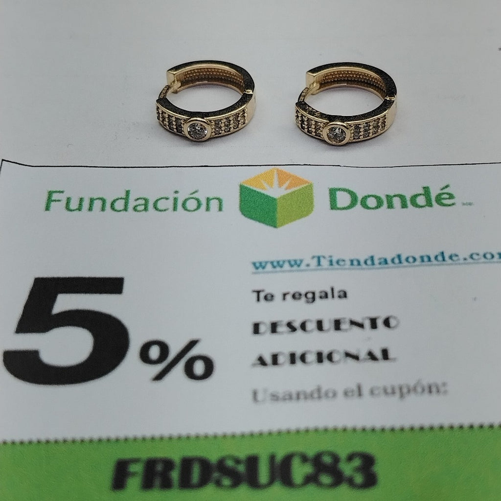 ARETES ARRACADAS C CIRCONIAS 10K 2.7 GR (NUEVO)