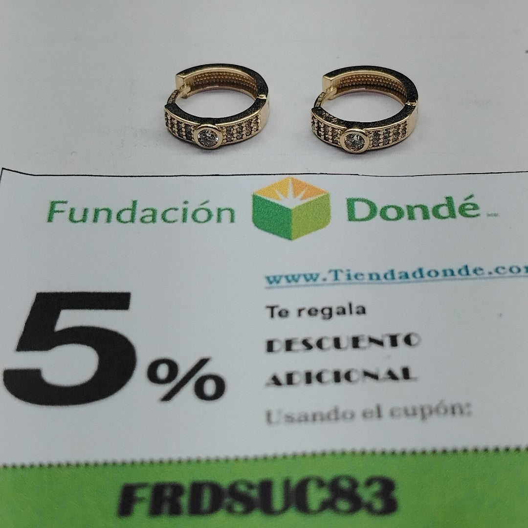 ARETES ARRACADAS C CIRCONIAS 10K 2.7 GR (NUEVO)