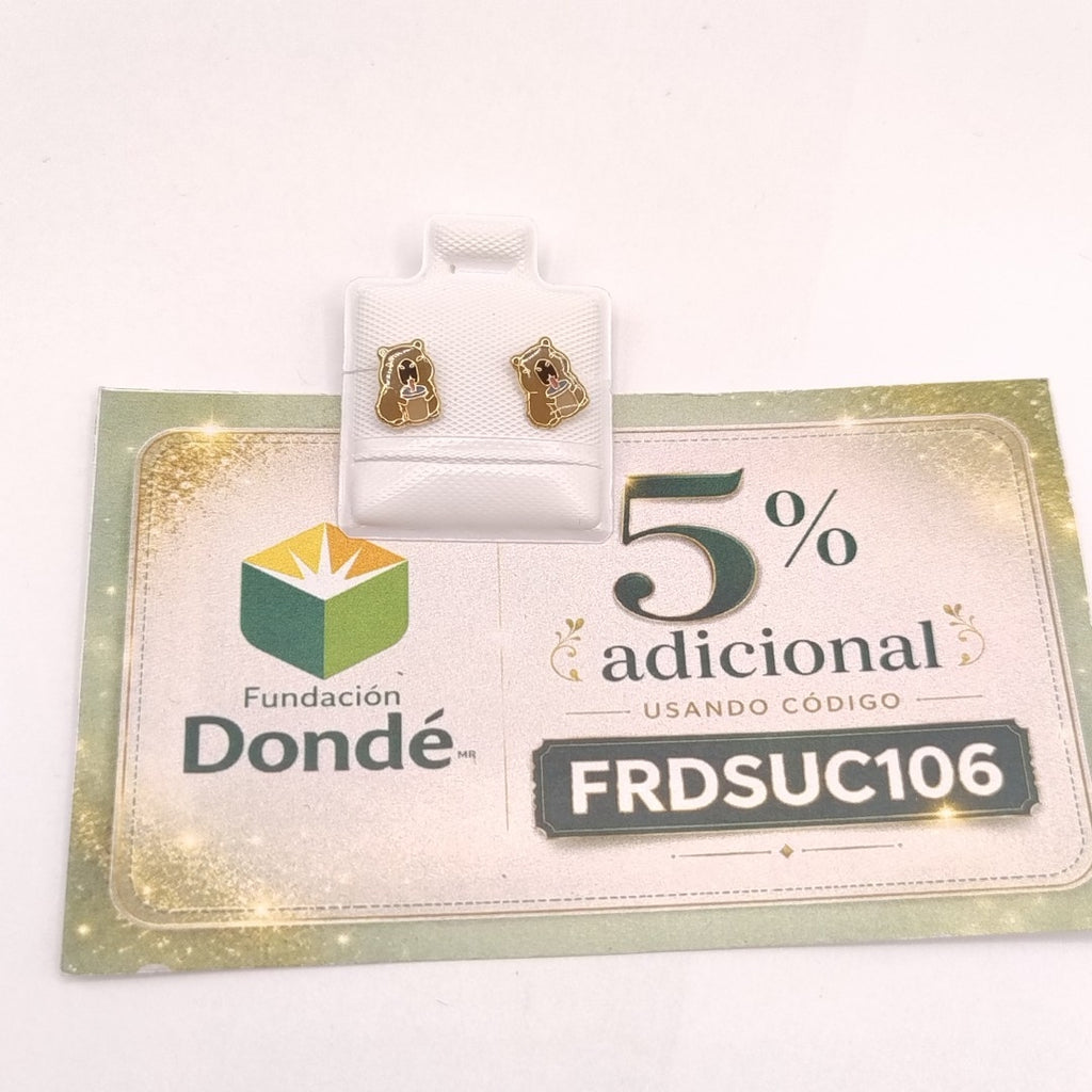 BROQUELES BROQUEL FIG CAPIBARA 14K 0.2657 GR (NUEVO)
