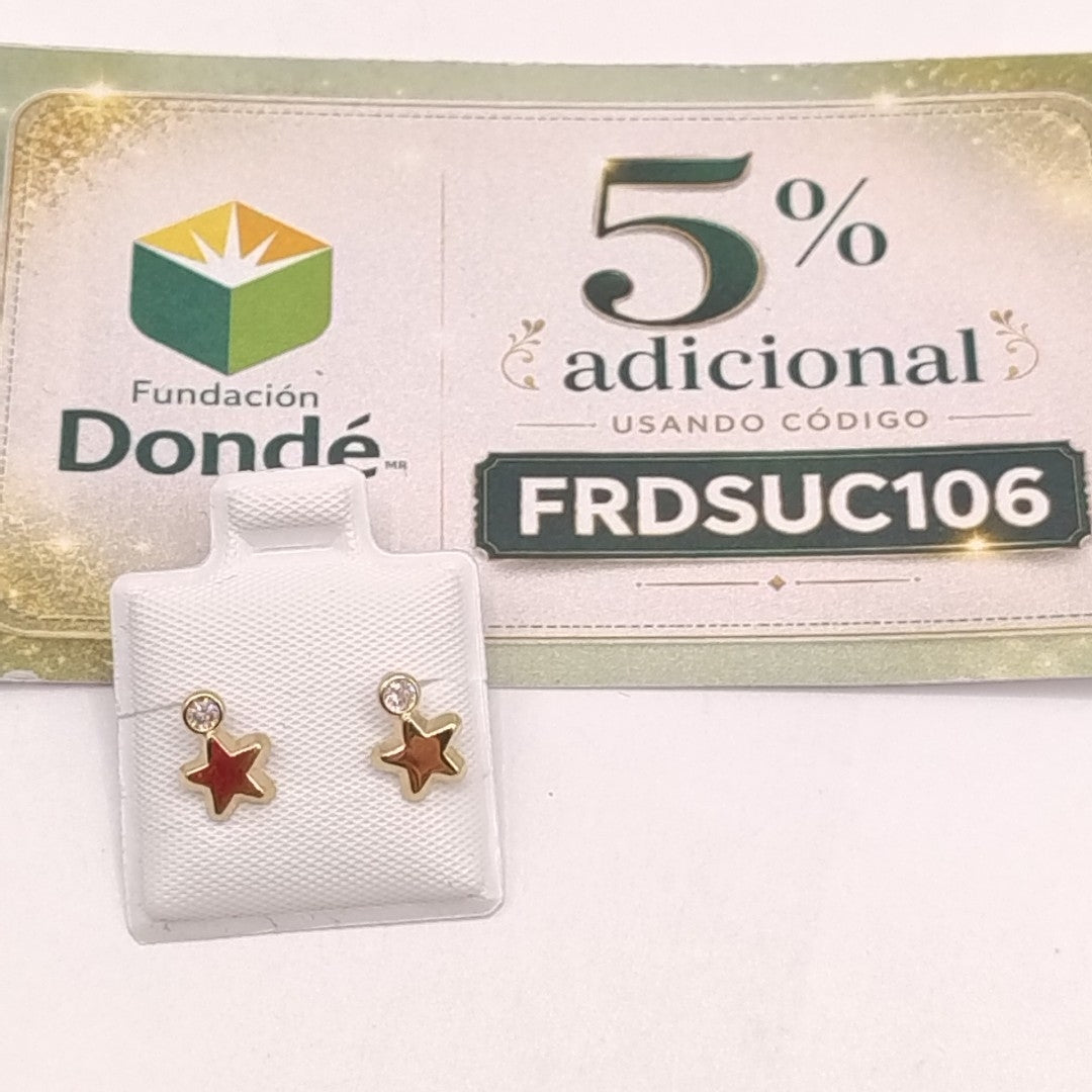 BROQUELES BROQUEL FIG ESTRELLA C CIRCONIA 14K 0.2603 GR (NUEVO)